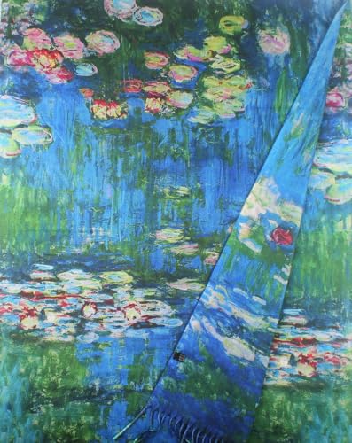 Umjetnost Soft Cashmere Feel Scarf For Women Winter Warm Scarves Large Shawl Wrap Monet Van Gogh Art Print - color: C16 Blue&green