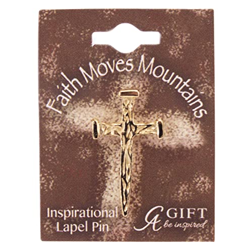 Cathedral Art (Abbey & CA Gift) Nail Cross Inspirational Lapel Pin, One Size, Gold
