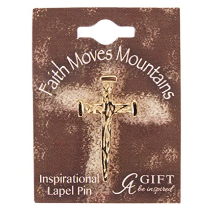 Cathedral Art (Abbey & CA Gift) Nail Cross Inspirational Lapel Pin, One Size, Gold