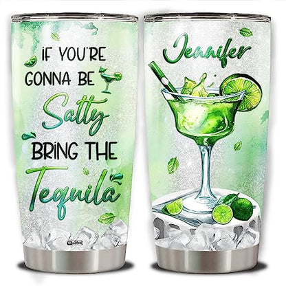 WAZONE Personalized Cocktail Coffee Tumbler With Lid 20oz 30oz Customized Name Stainless Steel Insulated Cup for Women Girl Best Friends Mom Mother Gift Ideas Christmas Birthday Travel Mug - color: Cocktail