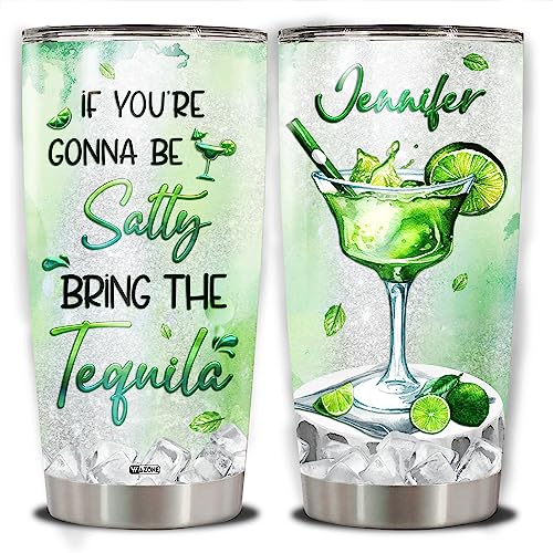 WAZONE Personalized Cocktail Coffee Tumbler With Lid 20oz 30oz Customized Name Stainless Steel Insulated Cup for Women Girl Best Friends Mom Mother Gift Ideas Christmas Birthday Travel Mug - color: Cocktail
