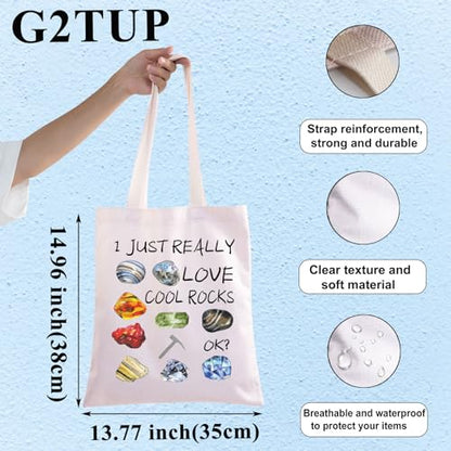 G2TUP Rockhounding Lovers Rock Collectors Tote Bag I Just Really Love Cool Rocks Geology Gifts Rock Hunter Handbag - color: Really Love Cool Rocks T Bag