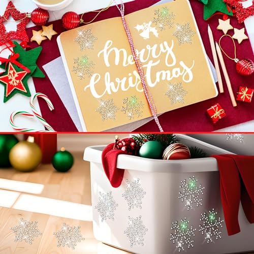Epakh 84 Pcs Stickers Glitter Bling Rhinestone Sticker Snowflake Silver - color: Silver, size: Snowflake