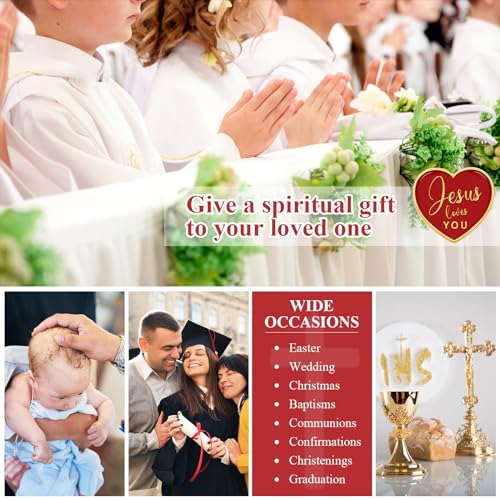 Tondiamo 50 Pcs Christian Jesus Loves You Pins Gifts - style: English Style