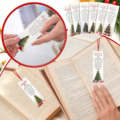 Dispowreath 60 Pcs The Legend of The Christmas Tree Bookmarks Religious Xmas Tree Bookmarks Church Exchange Gifts for Christmas Men & Women Sunday School Church Prizes Party Favors - style: Christmas Tree
