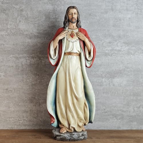 BC Catholic Sacred Heart of Jesus Statue 16.7" H Large Jesus Christ Statue - size: 16.7 inches H