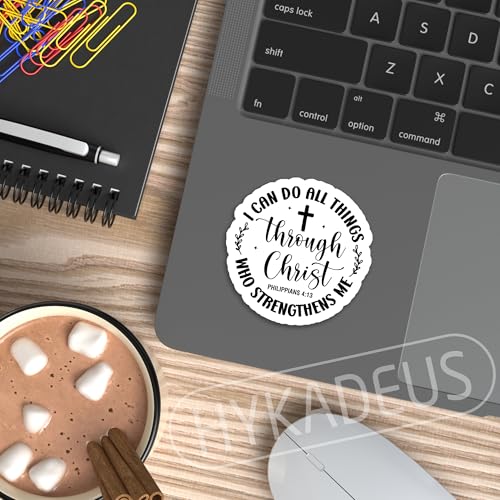 (3Pcs) I Can Do All Things Through Christ Philippians 4:13 Sticker - color: I Can Do All Things Through Christ Round