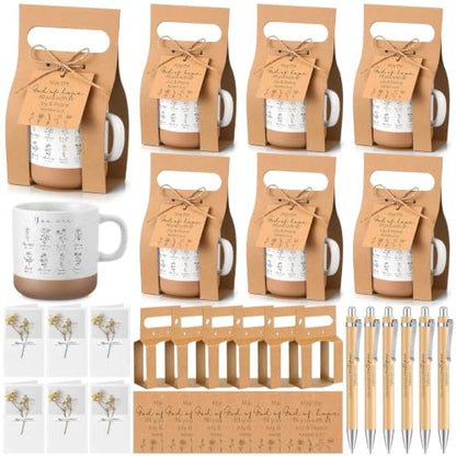 6 Sets Christian Gifts Sets Bulk Bible Verse Mug with Boxes Inspirational Scripture Ballpoint Pen Gift Card Tag Twine Ceramic Religious Coffee Cup Set for Pastor Church Women - style: Christian