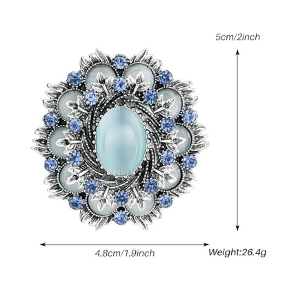 SELOVO Jewelry Victorian Style Oval Brooch Pin for Women Jewelry - color: Blue
