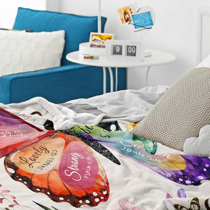 Christian Gifts for Women, Religious Blanket with Butterfly