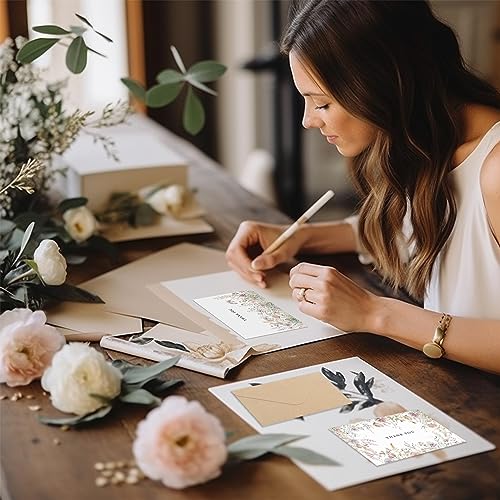 SLAPAFLIFE Floral Thank You Cards with Envelopes,48Pack - 4x6 Inches Thank You Notes with envelope and stickers,baby shower thank you cards,Thank you cards for baby shower,wedding,Birthday - size: 4x6 inches