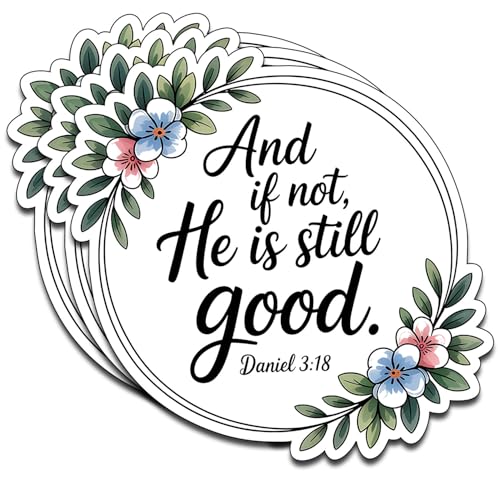 (3pcs) and If Not He is Still Good Daniel Bible Verse Sticker Christian Vinyl Waterproof Laptop Water Bottle Aesthetic Faith Quote Book Jesus Jesus Stickers. Size 2.8" - color: And If Not, He is Still Good Daniel