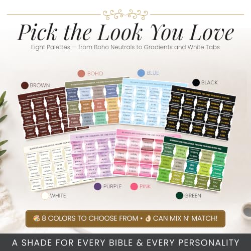 90 Christian Bible Tabs for Women, Men, Kids - Black Gold Version - color: Black Gold