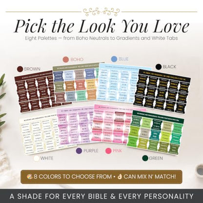 90 Christian Bible Tabs for Women, Men, Kids - Black Gold Version - color: Black Gold