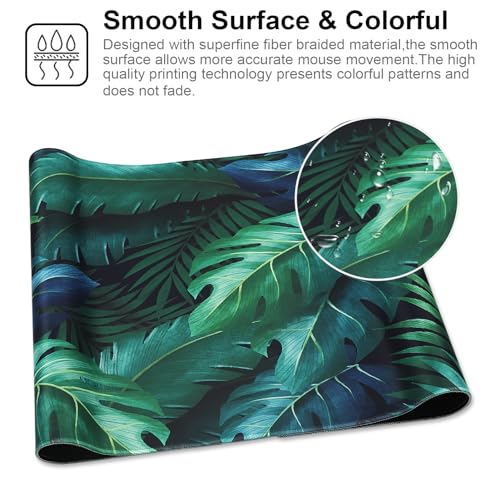 XXL Gaming Mouse Pad 35.4x15.7 Professional Large Mouse Pad & Computer Game Mouse Mat-90x40 Greenleaf - color: Greenleaf, size: 35.4L x 15.7W inches