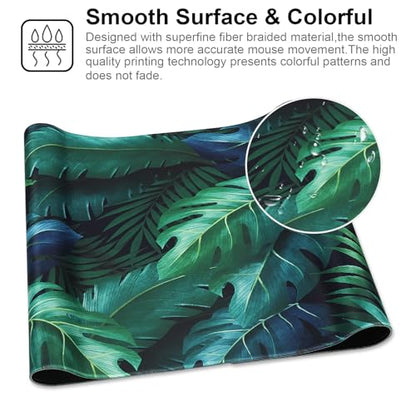 XXL Gaming Mouse Pad 35.4x15.7 Professional Large Mouse Pad & Computer Game Mouse Mat-90x40 Greenleaf - color: Greenleaf, size: 35.4L x 15.7W inches