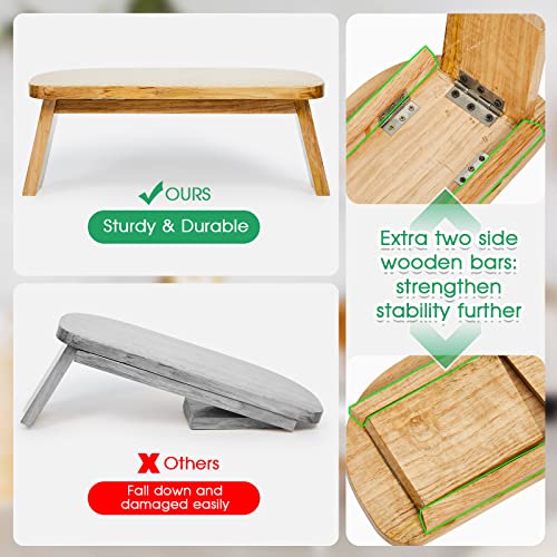 Namalu Bamboo Meditation Stool Foldable with Cushion, 16.1 x 7.5 x 6.7 Inch
