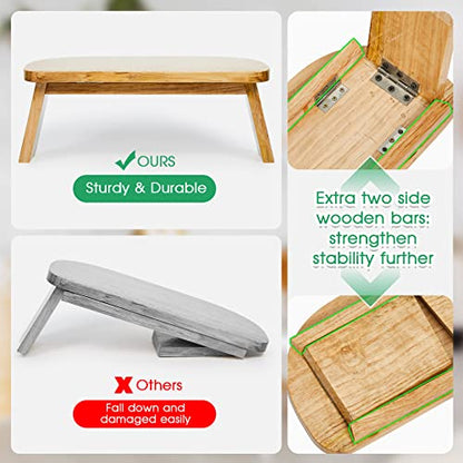 Namalu Bamboo Meditation Stool Foldable with Cushion, 16.1 x 7.5 x 6.7 Inch