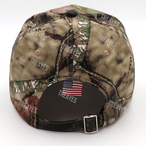 Redeemed 3 Nails Cross Hat with American Flag Christian Hats for Men Women Adjustable Cotton Embroidered Baseball Cap - color: Camouflage