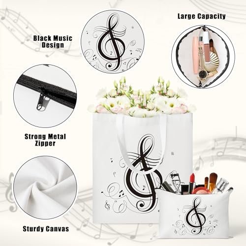 Y1tvei Canvas Bags Gifts, Tote Bag with Makeup Pouch, Birthday Party Favors