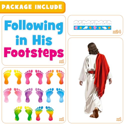 Huzobooby Christian Bulletin Board Set, Following in His Footsteps