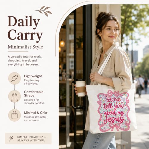 Christian Canvas Tote Bag, Bible Verse Reusable Shopping Bag - color: Bible-1