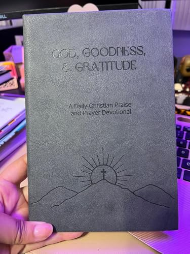 Christian Devotional Journal - God, Goodness & Gratitude - 2027 Faith-Based Gratitude and Prayer Journal for Daily Prayers, Bible Study, and Spiritual Growth - Black Leather Hardcover - color: Black
