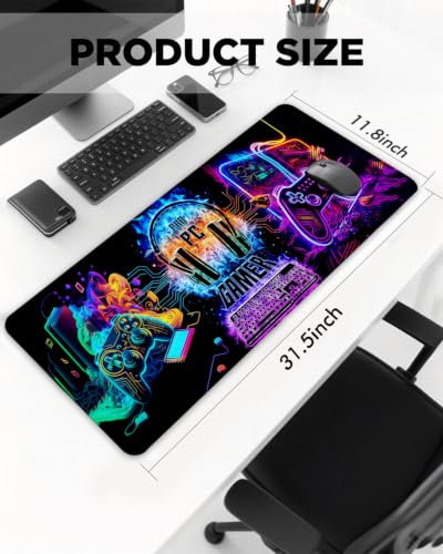Mouse Pad, Desk Mat, 31.5x11.8in Large Mousepad, Gamer - color: Gamer