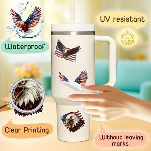 4 Pcs Eagle Stickers - American Bald Eagle Waterproof Vinyl Decals for Car - color: Eagle Stickers