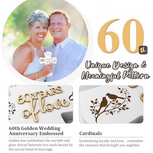 60th Anniversary Wedding Gifts for Wife Husband, Religious Cross Gifts for Women Men,60 year Romantic Anniversary Marriage Gift for Her,Him,Couple,Parents,Friends,Wedding Anniversary Decorations - style: 60 years of marriage