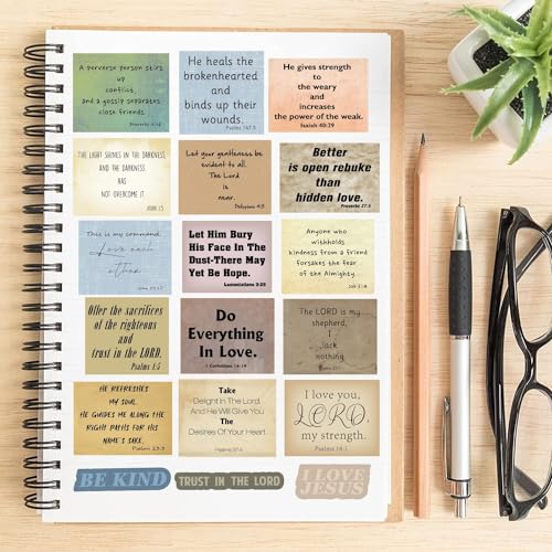 300pcs Vintage Bible Verse Stickers, Christian Bible Quote Stickers - style: Christian