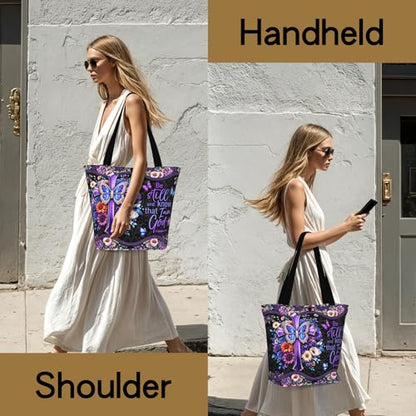 Bible Tote Bags For Women Religious Church Bag Christian Tote Bags Inspirational For Women Organizer Christian Gift - color: Bible Cross 2