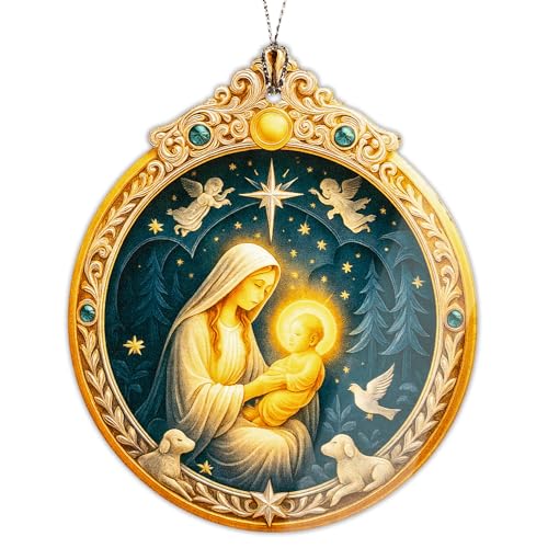 Christian Xmas Ornaments - Religious Christmas Ornaments - Christian Christmas Decor - Gifts for Friends, cowoker, Men, Women, Coach, Office RUSATEN Nativity - Nativity Christmas Ornament 2025 - color: Maria