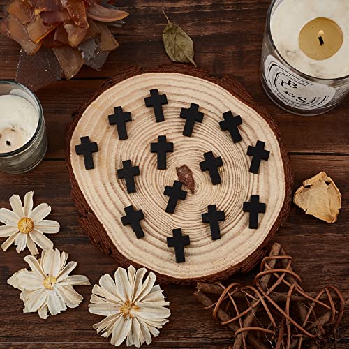 SUNNYCLUE 200Pcs Wood Cross Charm Pendants Natural Wooden Small Cross Charms Pendants with Hole for Party Favors Necklace Jewelry Making DIY Craft Handmade Accessories Easter Holiday, Black - color: 200Pcs Black 22x15mm