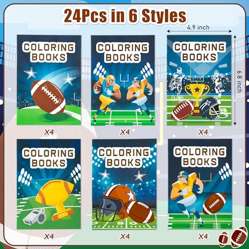 24Pcs Football Coloring Books Sport Themed DIY Color-in Pages - color: K-Football
