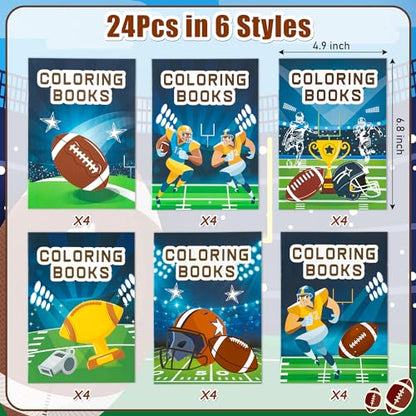 24Pcs Football Coloring Books Sport Themed DIY Color-in Pages - color: K-Football