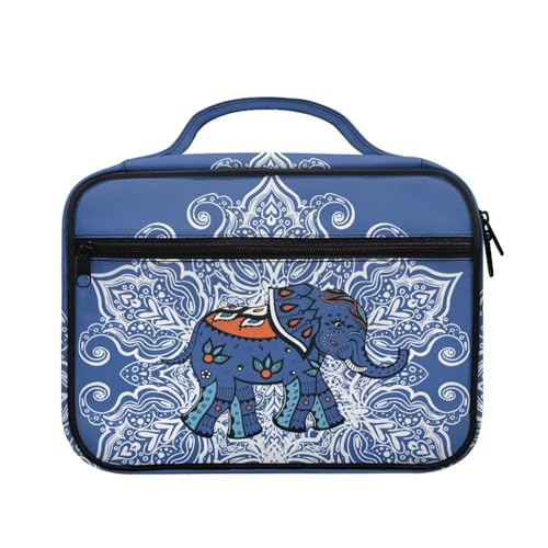Bible Cover Church Carrying Book Case Polyester Bible Protective with Pen Slots and Zippered Pocket Customizable - color: Boho Elephant
