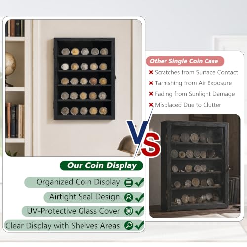 GMFrames 18x24 Wooden Shadow Box Frame with Removable Shelves Deep Display Case for Military Medals Keepsakes Black - color: Black, size: 18x24