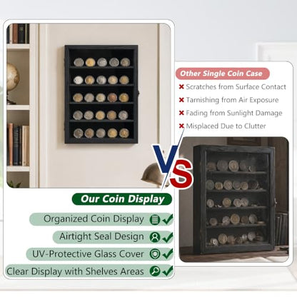 GMFrames 12x16 Wooden Shadow Box Frame with Removable Shelves Deep Display Case for Military Medals Keepsakes Black - color: Black, size: 12x16