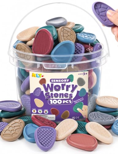 KLT Fidget Toys Bulk for Adults: 100 Pack Sensory Worry Stone