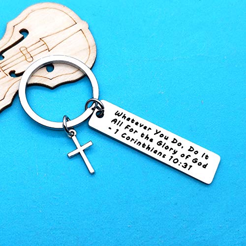 Xiahuyu Christian Keychain - Bible Verse Baptism & Communion Gift - Inspirational Religious Gifts for Women & Men - color: Christian-3