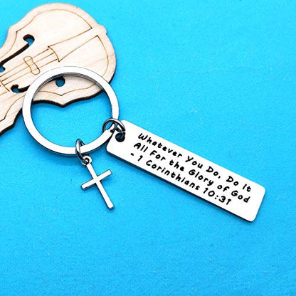 Xiahuyu Christian Keychain - Bible Verse Baptism & Communion Gift - Inspirational Religious Gifts for Women & Men - color: Christian-3