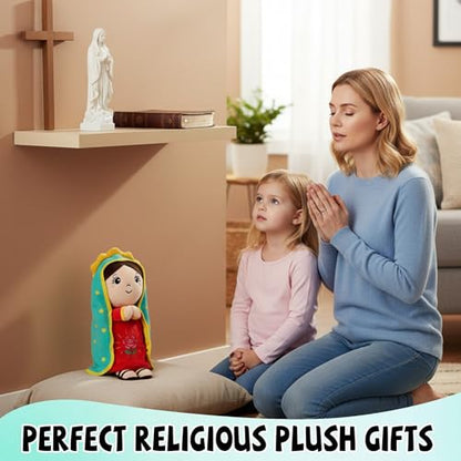 Lady of Guadalupe Doll Plush - Virgin Mary Stuffed Doll Catholic Baby Gifts Religious Toys Baptism Christian Sunday School Religious Gift for Baby Kids Adults Prayer 13 Inch - style: Doll