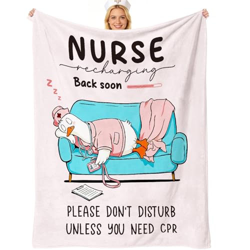 Nurse Appreciation Gifts for Women Men, Soft Flannel Nurse Throw Blanket, 2026 Nursing Week Graduation Gift, LPN RN Gifts for Nurses Practitioner Nursing Birthday Student Graduate Gift Ideas 50"x60" - color: Multi-nurse