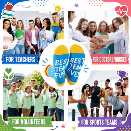 Glitopper 36 Pairs Best Team Ever Gift Socks Bulk for Employee - color: Bright