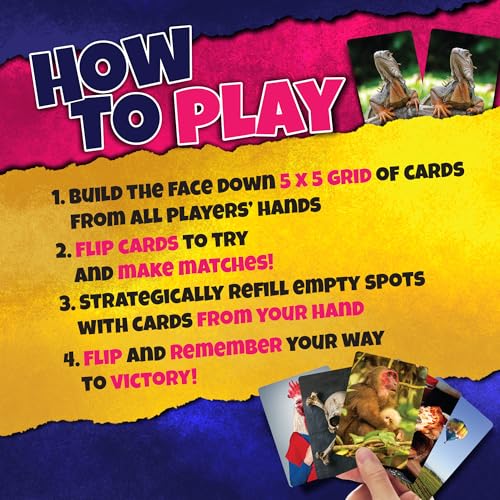 Social Memory - Strategic Twist On Classic Memory Game! Great for Grandkids, Engaging Matching Cards for Families and Kids. Perfect for 2-5 Players and Family-Friendly Fun