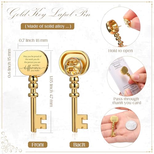 Appreciation Gifts Bulk Key Shape Lapel Pins, 60 Sets, May You - style: May You