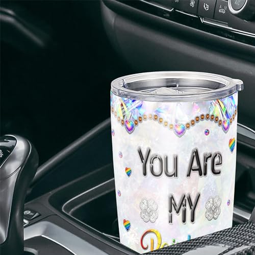 Pride Tumbler You Are My Rainbow Insulated Travel Coffee Mug Cup with Lids Stainless Steel 20 30 Oz Personalized Gifts for LGBT Lesbian Gay Couple Anniversary - color: LGBT 493