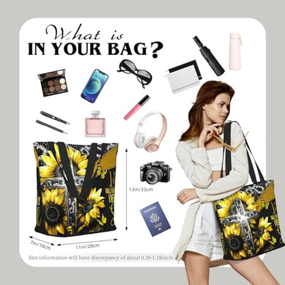 Bible Tote Bags for Women Christian Tote Bag Church Shoulder Bag Inspirational Bags With Zipper Christian Gift - color: The Lord Will Fight for Me