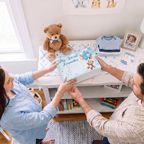 Thyle Blue Bear Wooden Newborn Baby Memories Keepsake Box - style: Bear